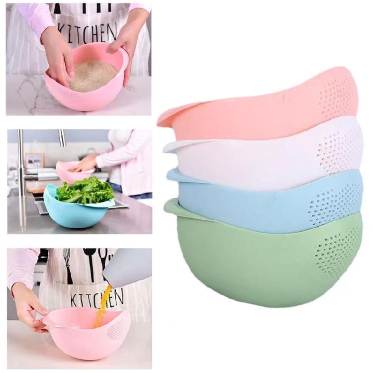 Kitchen Drain Basket Fruit Bowl Plastic Rice Washing Bowl Colander Rice Bowl Strainer Basket Homes Kitchen Organizers