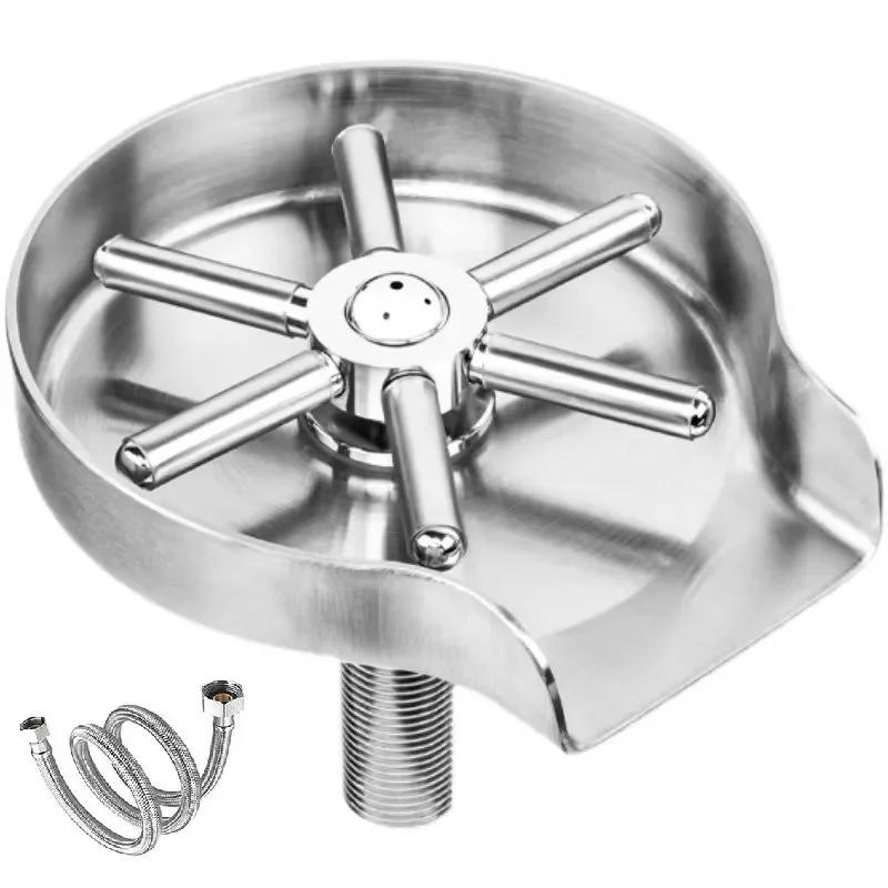 Beer Bar Glass Rinser Faucet Sink Accessories 304 Stainless Steel Glass Rinser for Kitchen Sinks Glass Cup Bottle Washer Cleaner