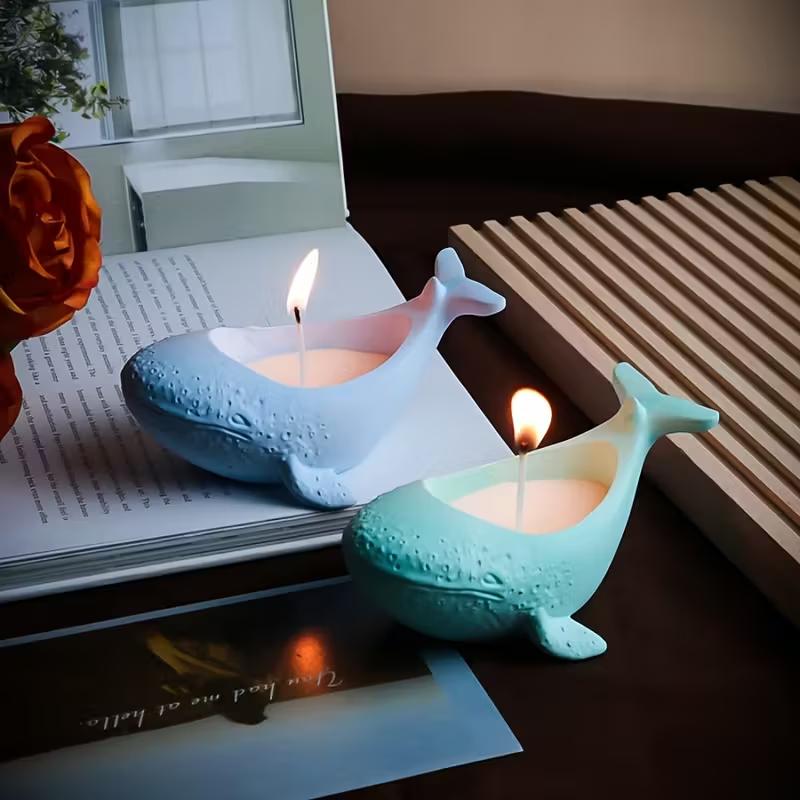 3d Whale Flower Pot Silicone Mold Diy Candle Cup Craft Storage Can Resin Cement Home Decoration Drop Glue Mold Christmas