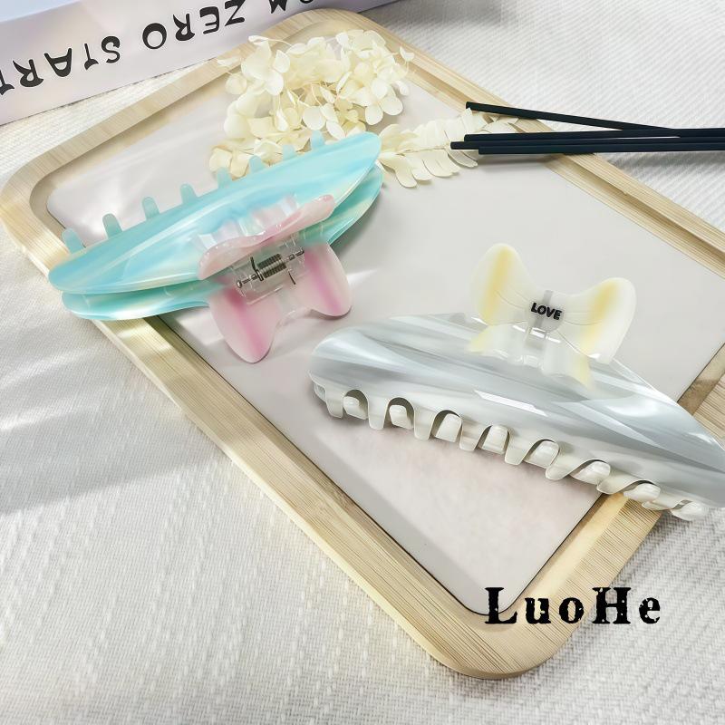 Korean Sweet Summer Bow Acetate Claw Clip - Women's Hair Accessories