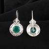Green Onyx Gemstone Silver Earring 1.5" , 925 Sterling Silver Jewelry, May Birthmonth Jewelry, Unique Onyx Earring For Wedding CE-25-20