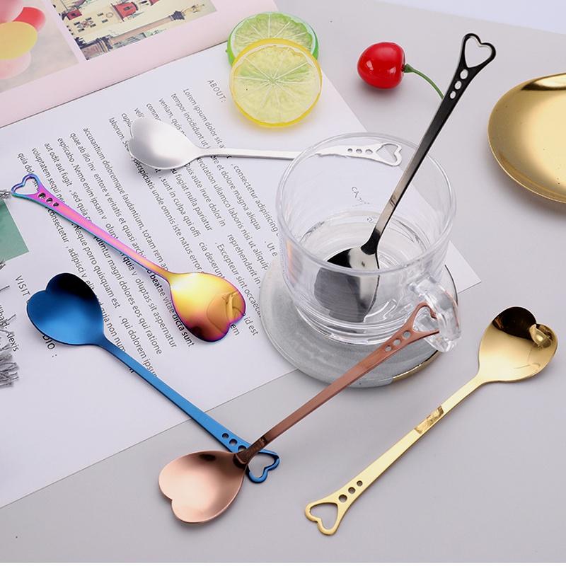 Heart Shaped Heart Shape Coffee Spoon Dessert Sugar Stirring Spoons Tea Spoon Stainless Steel Tableware Drinking Tool