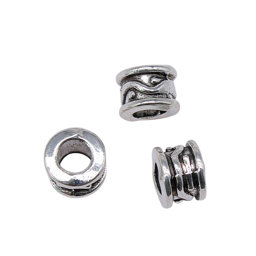 Multi Color Spacer Beads Ornate Metal Big Hole Beads For Jewelry Projects