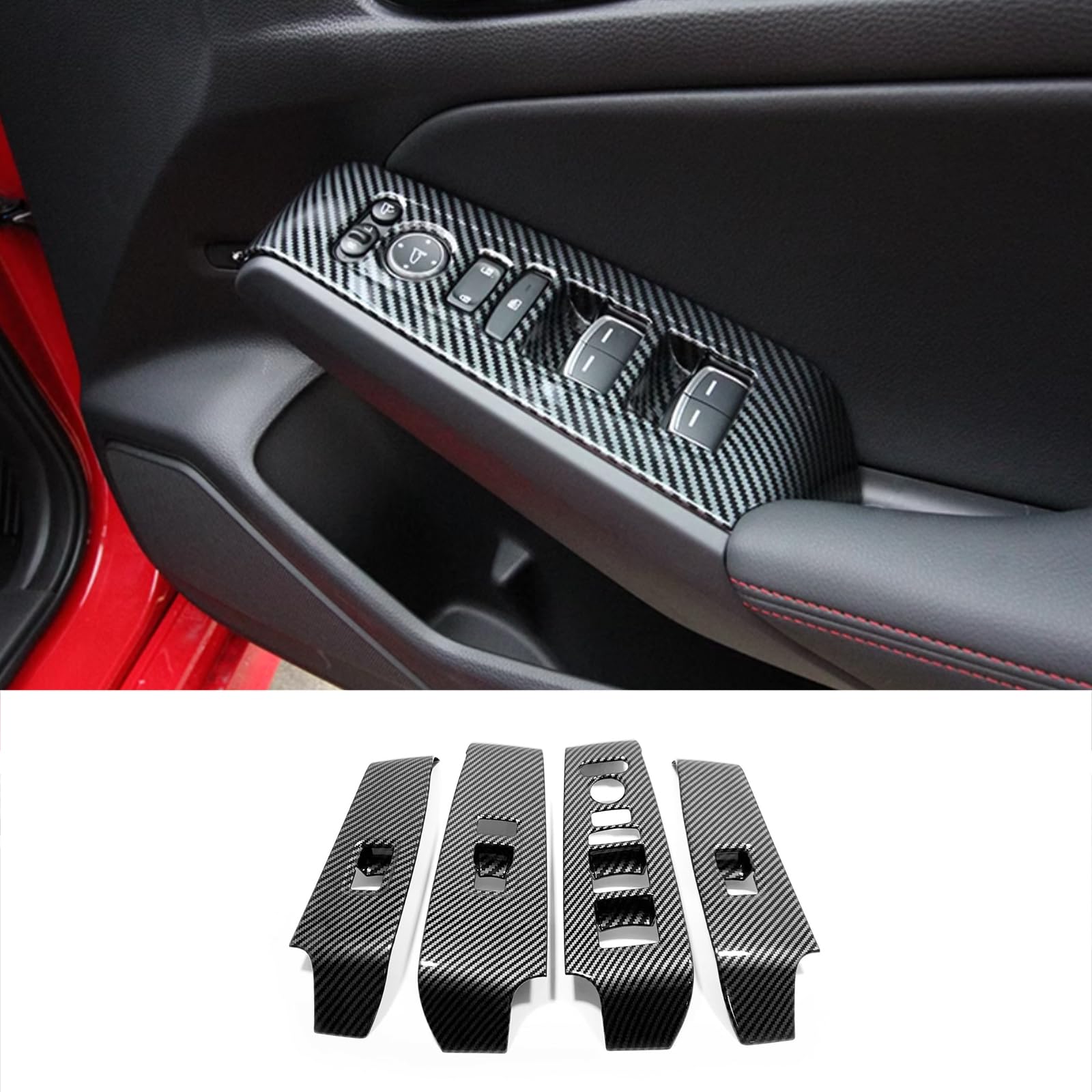 

ZUNEIGUNG Подходит для Honda New Civic для CIVIC 11-го поколения FL Тип Рамка кнопки стеклоподъемника Наклейки для украшения окна Детали Накладка на переключатель стеклоподъемника