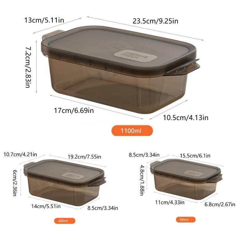 1/3 Pcs Refrigerator Food Sealed Crisper Containers Fresh Fruit Vegetables Steak Meat Storage Box Organizer Kitchen Accessories