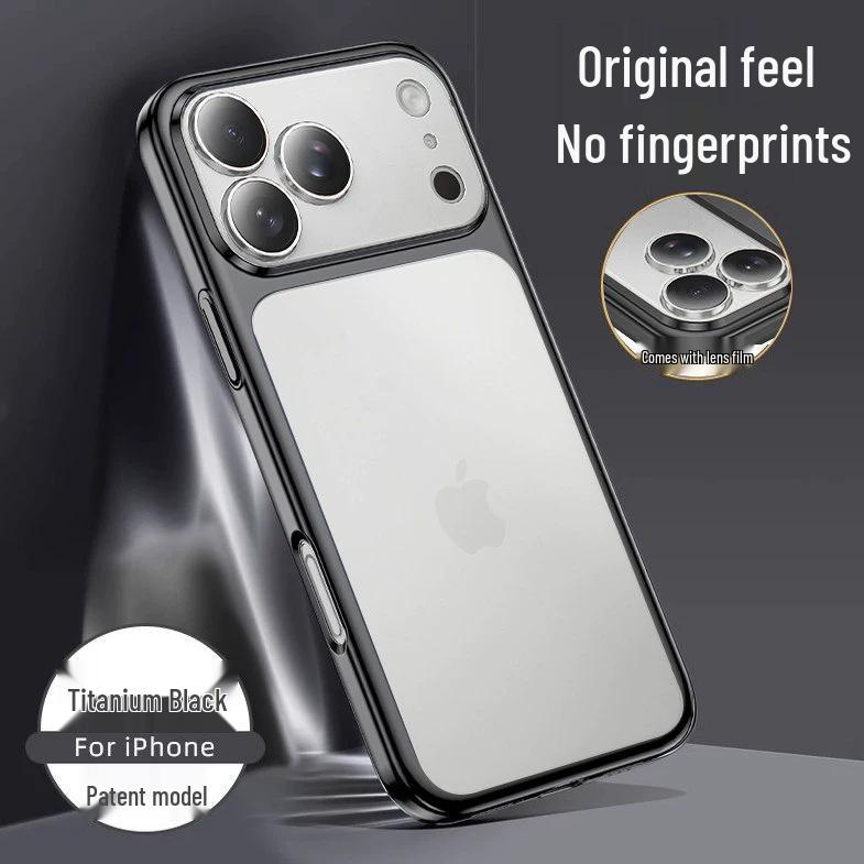 

Electroplated Frosted Full Coverage Lens Film Case for iPhone16/17 Pro Max iPhone 12 чёрный