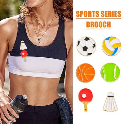 Fußball Basketball Baseball Emaille Pins Für Sportliebhaber Tasche Rucksack Jacke Anstecknadel Tasche Schmuck Weihnachts Broschen Geschenke