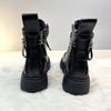 2025 Women's Genuine Leather Thick-Soled Martin Boots - New Fashion Fleece-Lined Warm Ankle Snow Boots