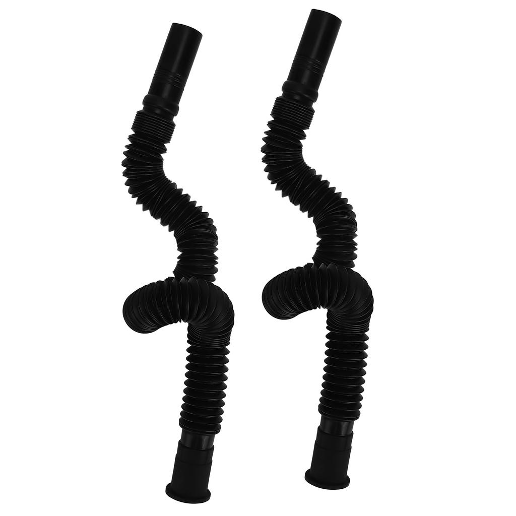 2 Stück Beckenablaufrohr Waschbecken Spülbecken Ablaufschlauch Flexibles PVC Wasserrohr für Küche Badezimmer Schwarz