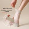 5 Pairs Women's Summer Thin Glass Fiber Midtube Socks Starfish Crystal Caisson Stockings