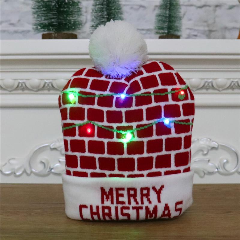 LED Light-Up Dinosaur Christmas Hat - Colorful, Luminous Knitted Hat for Adults & Kids