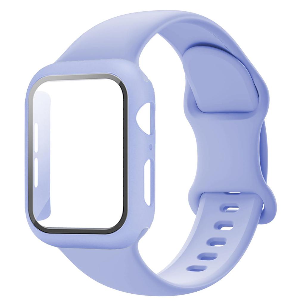 PC Case+Straps For Apple Watch band 44mm 45mm 40mm 46mm 41mm 42mm 49mm Sport Silicone Bracelet iWatch series 10 8 7 se 9 ultra 2