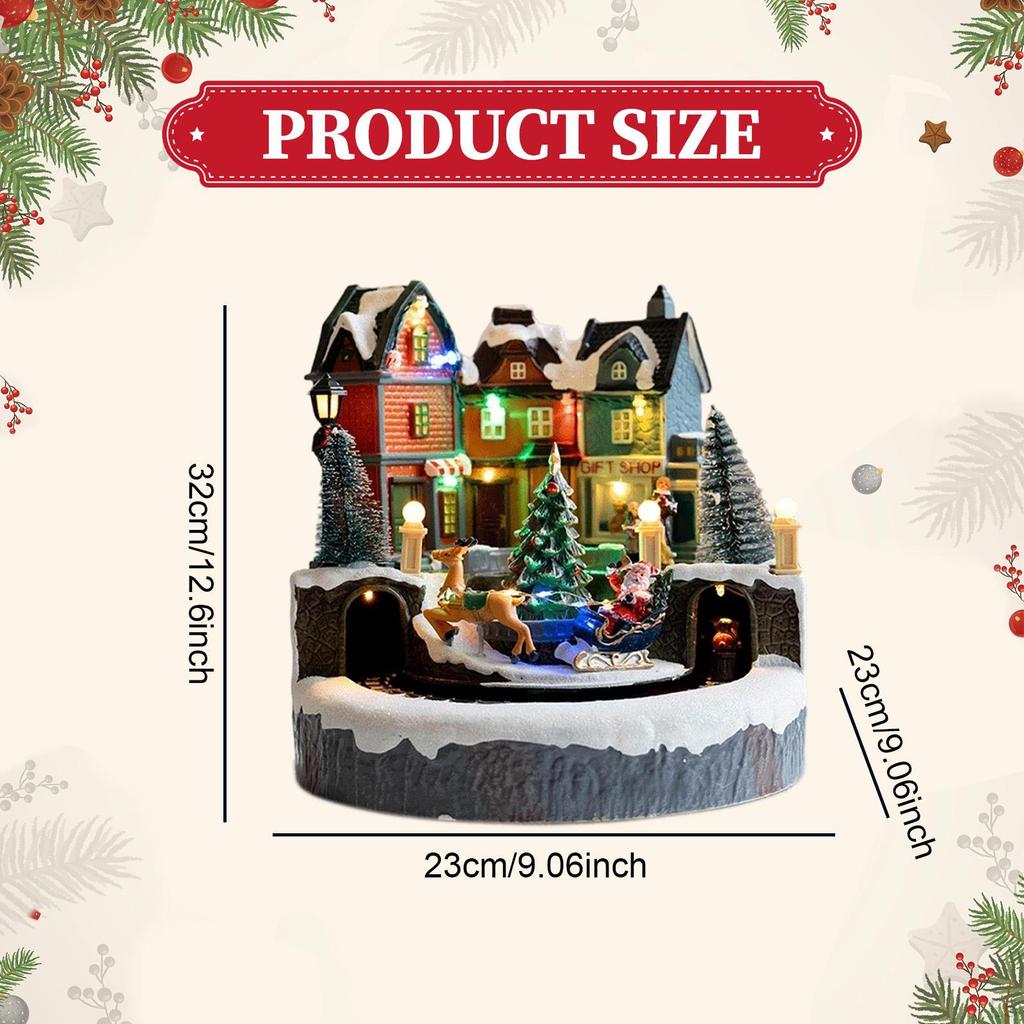 Christmas Lighted House Decor Decoration Art Table Festive LED Ornament Xmas for