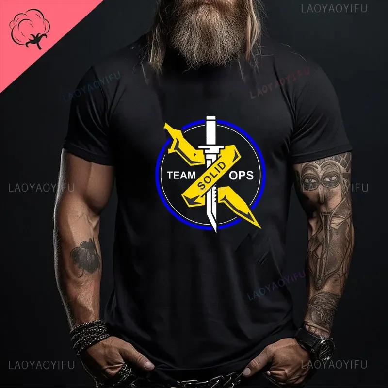 Mens Casual Cotton MGS Metal Gear Solid V 5 Meryl Silverburgh Short Sleeve Tops Foxhound Special Force Group Fox Hound T-Shirt