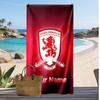 Asciugamano da Spiaggia Stampato Personalizzato Middlesbrough FC Logo Calcio Supporto Nome Personalizzato Testo Asciugamano Assorbente Per Sport Viaggio Regalo Speciale