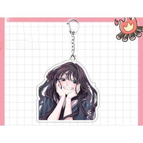 HESHI "Fragrant Flowers Bloom Boldly" Acrylic Keychain Set Featuring Kaoruko Waguri. 6-Piece Set. Moe Merchandise, Lightweight Anime Pendant, Bag Hang
