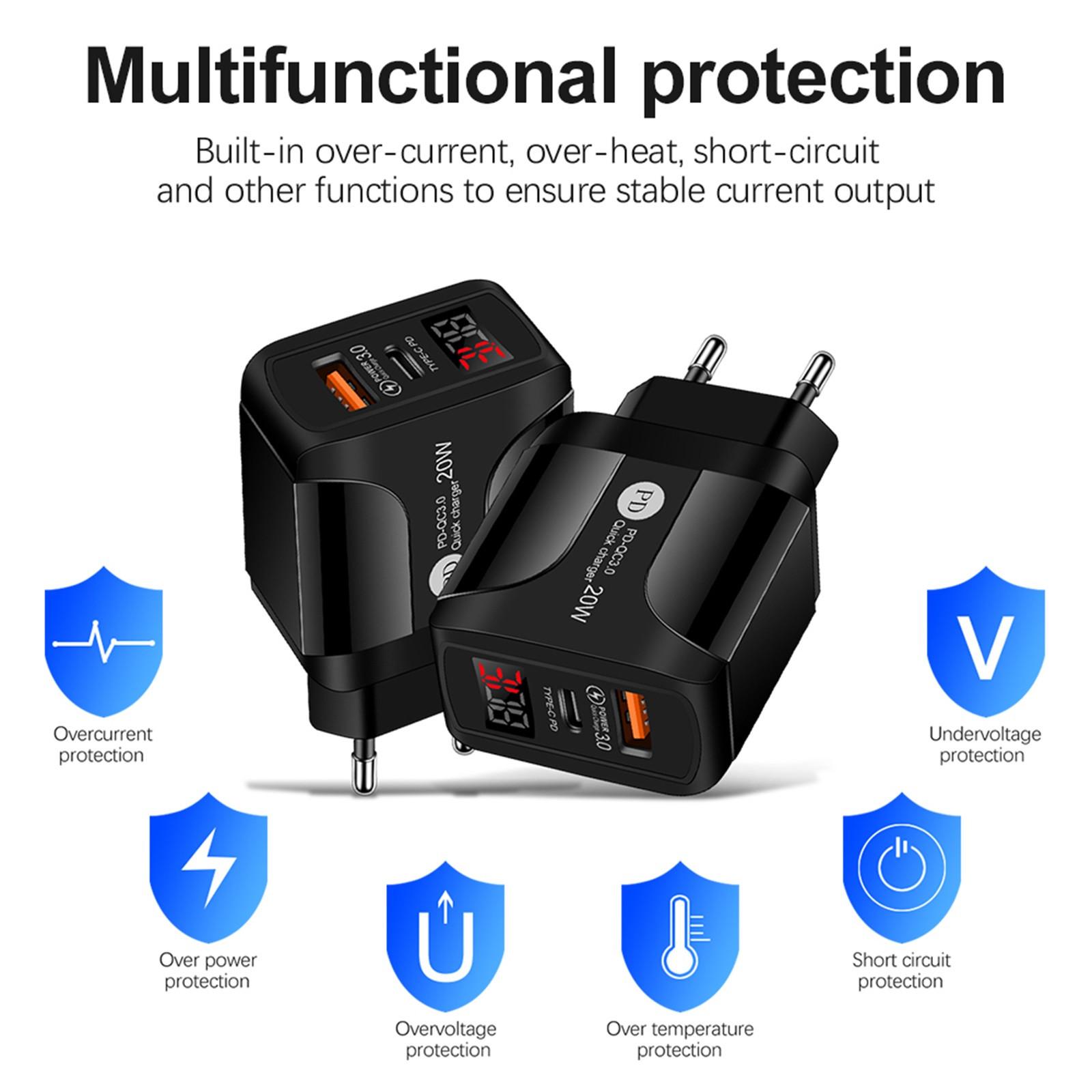 

Умный цифровой дисплей мощностью 20 Вт подходит для многопортового USB-зарядного устройства Android