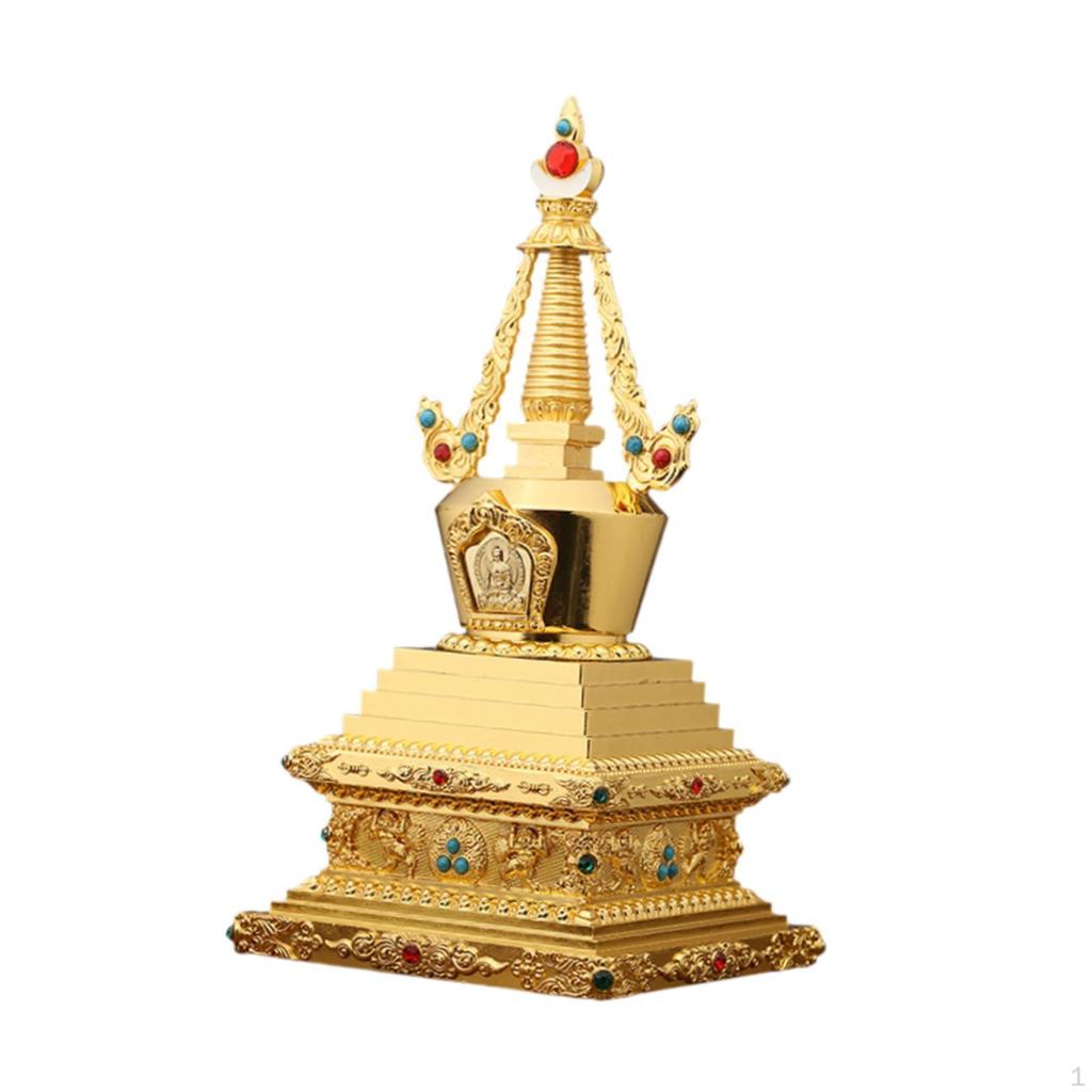 Bodhi Stupa - Tour Decoration, Sculpture, Table Center, Zinc Alloy Statue for The House