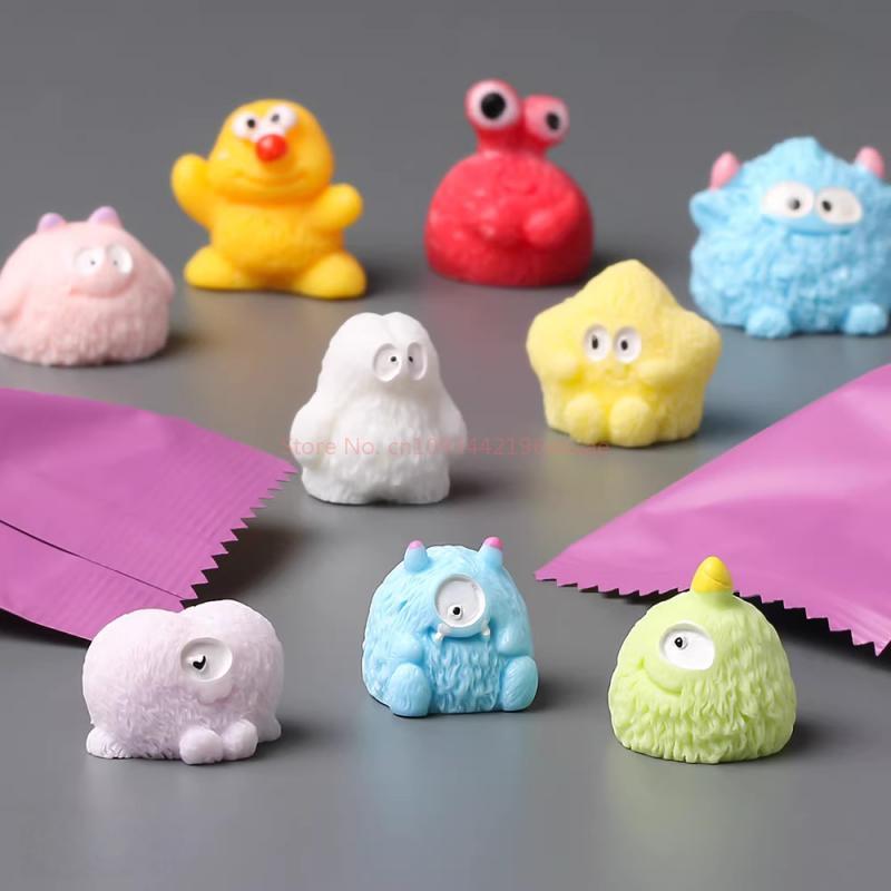 Plok Cute Mini Monster Blind Bag Resin Figurine Car Dashboard Desktop Ornament Trendy Surprise Gift For Toy Collectors And Kids