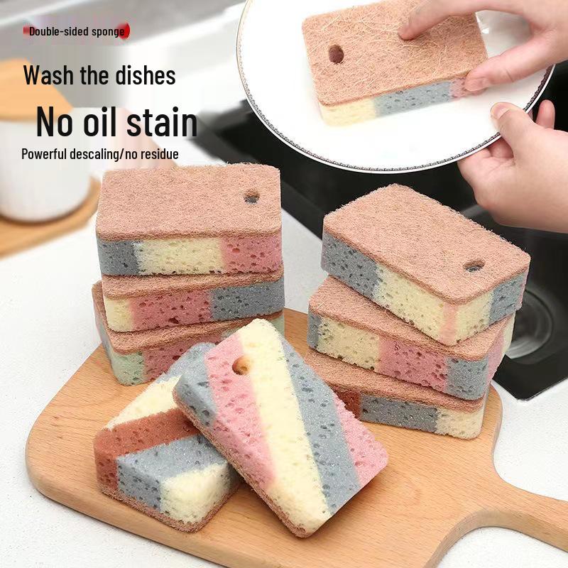 Thick Kitchen Wood Pulp Dishwashing Sponge and Scouring Pad