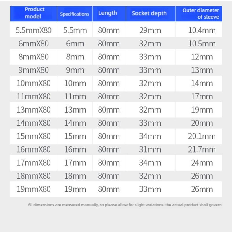 1/4inch Wrench Hexagonal Bit Socket Set Long Impact Drill Socket Adapter Drill Bit Extension Socket Adapter for Electric