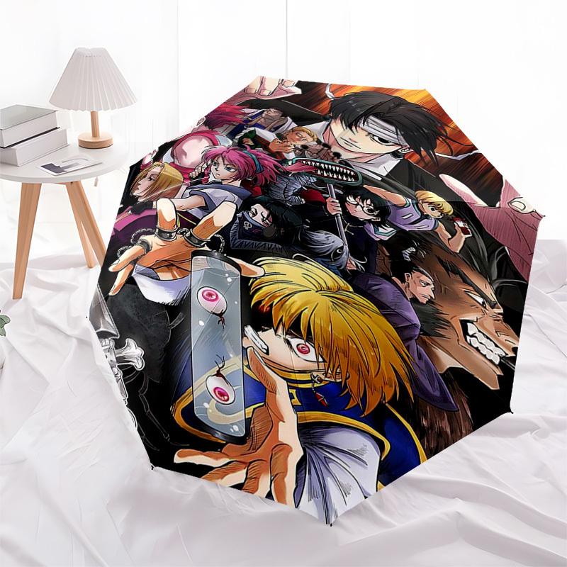 

1pc JoJo s Bizarre Adventure: Golden Wind Automatic Folding Umbrella, 3-Panel Design, 8-Bone Iron Frame, Outdoor, Perfect Gift for Fans, Travelers, Ev
