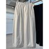 Damen High Waist Schwarze Weite Beine Lässige Hose - Große Größen