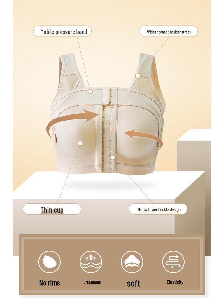 Übergröße Atmungsaktiver Nahtloser Sport-BH - Bügellos, Verstellbar, Formende Unterwäsche mit Seitenstütze für Frauen