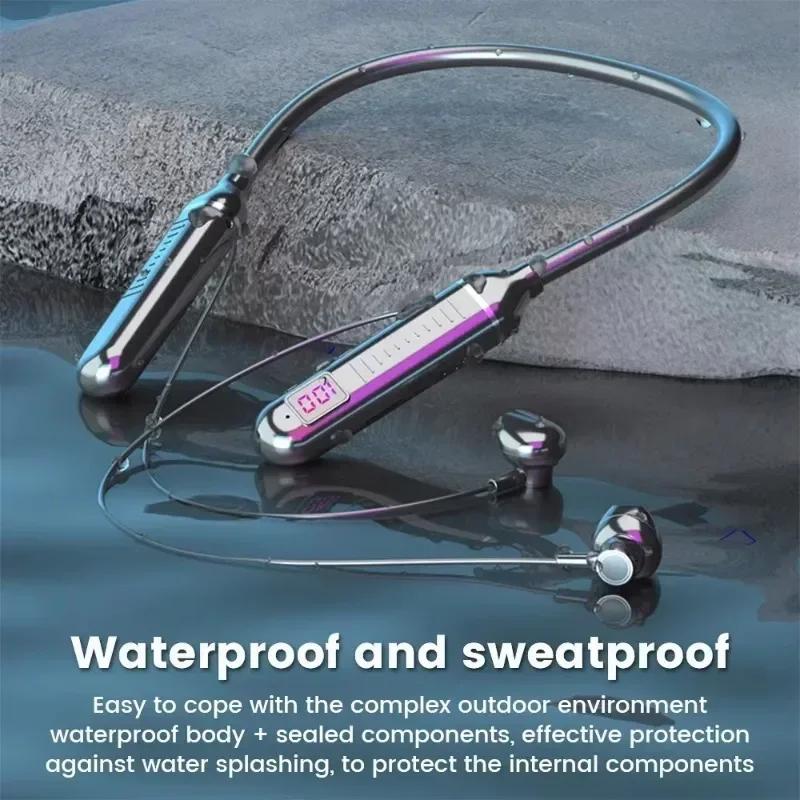 Xiaomi New Wireless Earphones Bluetooth 5.3 Neckband Headphones Gaming LED Display HIFI Headset Sports TWS Earbuds With Mic TF Card
