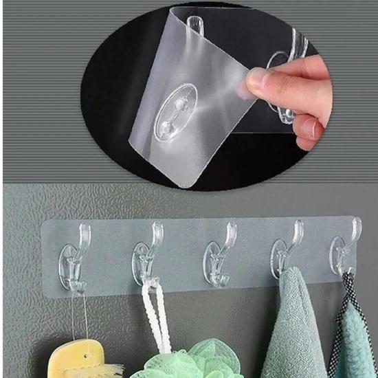

DUBI - клейкая прозрачная настенная вешалка для ванной и кухни, органайзер, вешалка, практичный крючок, вешалка