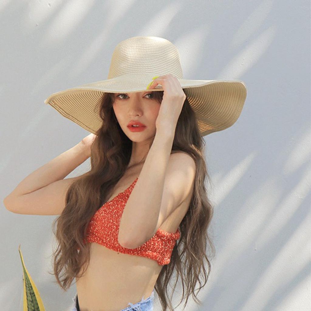 Ladies' Retro Straw Solid Color Woven Sun Hat Exquisite Cute Comfortable Breathable Sun Cap For Summer Vacation And Shopping