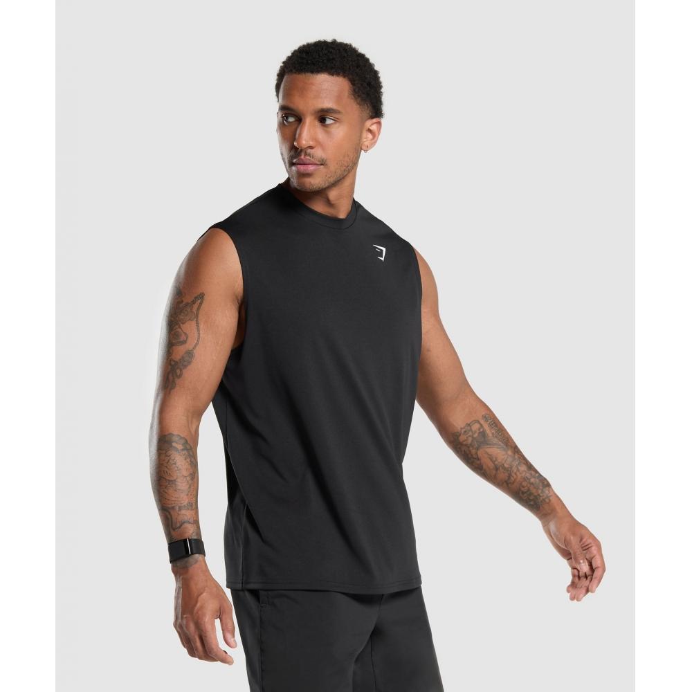 Gymshark Oversized Performance Tank Black A6a5u Bb2j