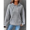 Relaxed Fit Pullover Hooded Long Sleeve Sweater Womens Drawstring Shoulder Kangaroo Pocket Hoodie