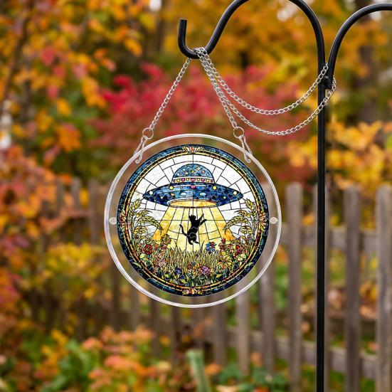 Acrylic Puzzles Suncatcher, Ghost Witch Pumpkin Window Hanging Decor, Halloween Graduation Mother's Day Birthday for Women