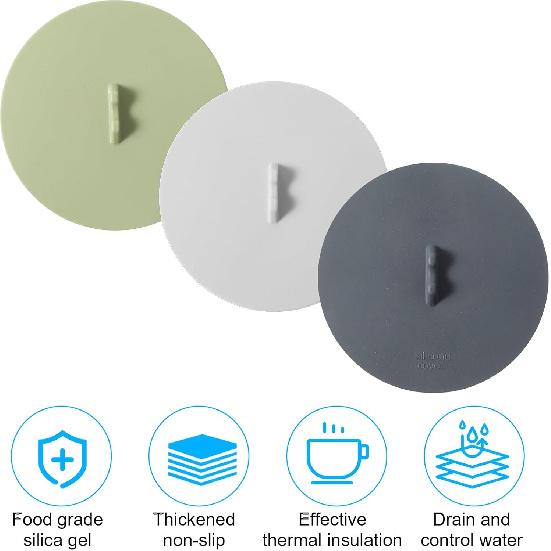 Silicone Lids for Cups, Silicone Cup Covers, Colored Universal Cup Lids, Reble Mug Cover, Food Grade Dust-proof Airtight Seal Lids for Mugs Tea Cups