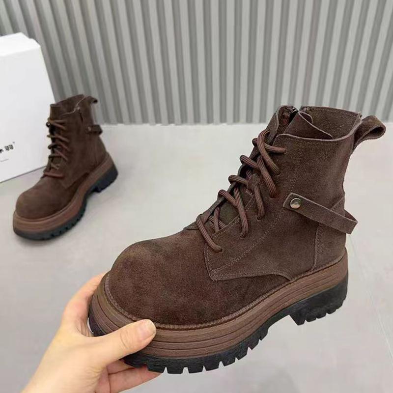 Fashion Flats Women Ankle Boots Fashion Lace Up Shoes Designer Woman Boots 2025 Winter Sport New Cozy Chelsea Botas Mujer De Zapatillas