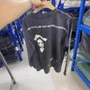 ERD Retro Wash Letter Print Drop Shoulder Long Sleeve T-shirt for Men