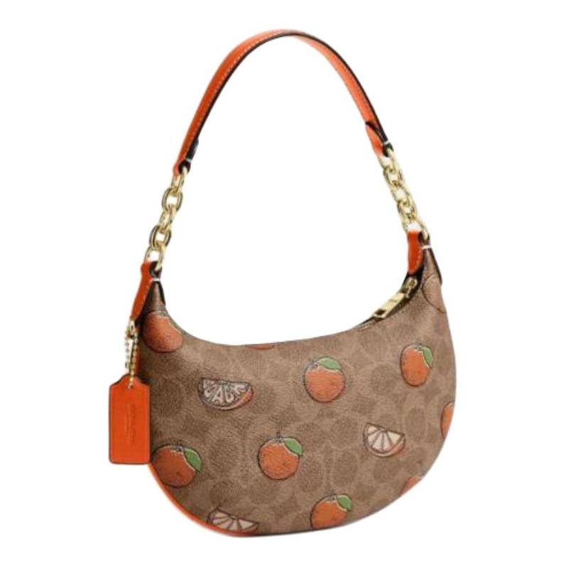 Coach Payton 22 Brand Logo Classic Signature Coated Canvas and Smooth Leather Shoulder Bag Small Women's Color Block