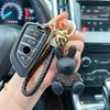 Cute Cartoon Diamond Studded Rabbit Car Keychain, Fashionable Woven Rope Keychain, Couple Bag Pendant Small Gift