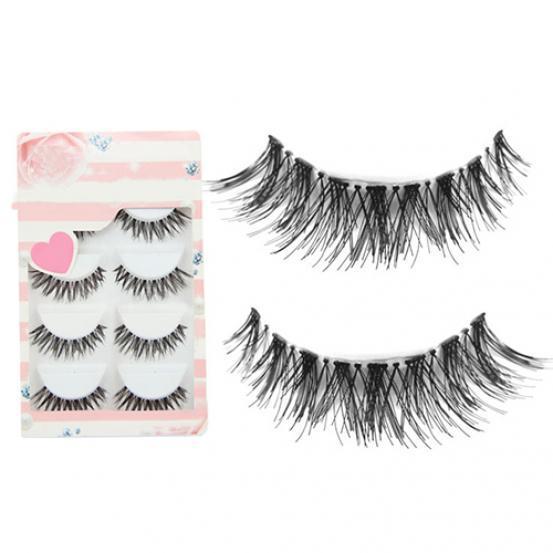 Cross 5 Pairslot Black False Eyelash Soft Long Makeup Eye Lashes Extensions