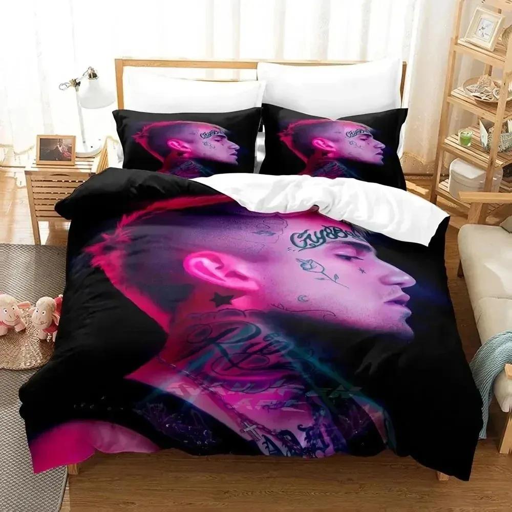 3D Print Rapper Lil Peep Comfortable Duvet Quilt Cover Pillowcase Bedding Set Children Bedroom Decoration Home Textile