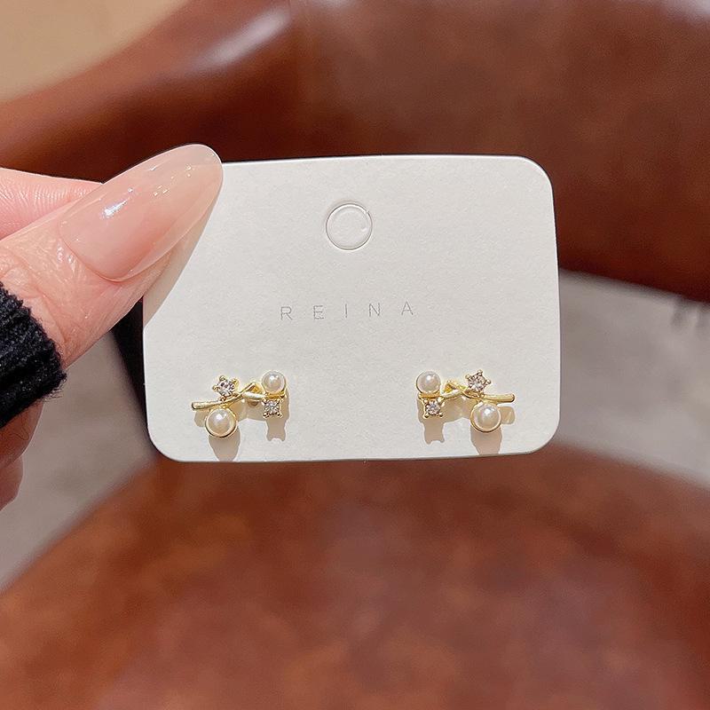 

Модные минималистичные серьги из смоляного жемчуга с иглой из серебра 925 пробы для женщин A1142 золотой