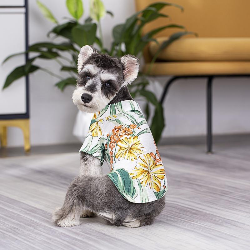 Pet clothes summer dog large dog Hawaiian beach casual shirt human dog parent-child clothing breathable fashion