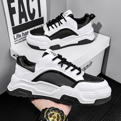 Wiosenne Buty Męskie Nowe Oddychające Białe Buty Męskie Modne Wszechstronne na Grubej Podeszwie Sportowe i Casualowe Buty Board Daddy Shoes