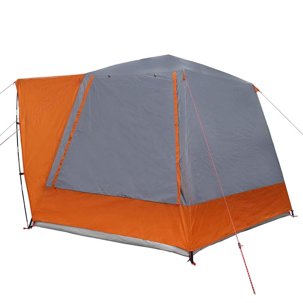 Camping Tent Hut Gray and Orange 420 X 420 X 227 Cm Polyester