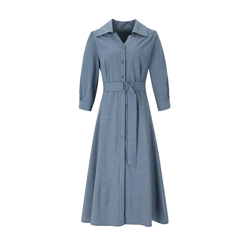 SOUP Shirt-Style Pintuck Belted Dress (Sz4Op30)