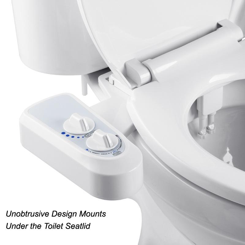 Non-electric Bidet Seat with Dual Spray for Feminine and Buttocks Hygiene