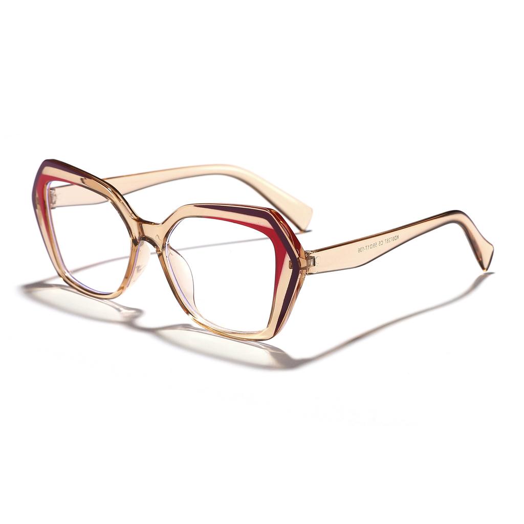 Ryan's new anti-blue glasses women's European, American ins fashion polygon face small myopia frame glasses