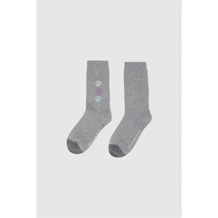 Chouetties by LUCKY CHOUETTE Pretzel Socks(melange grey) 7ALAX26330GYM