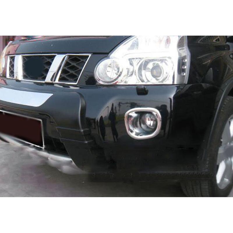 Car Eyebrow ABS Cover Front Fog Light Lamp Frame Stick Cover Trim 2PCs For Nissan X-Trail XTrail T31/Rogue 2008 2009 2010 2011